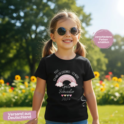 Ich werde große Schwester Shirt Regenbogen | Geschwister Outfit zur Schwangerschaftsverkündung