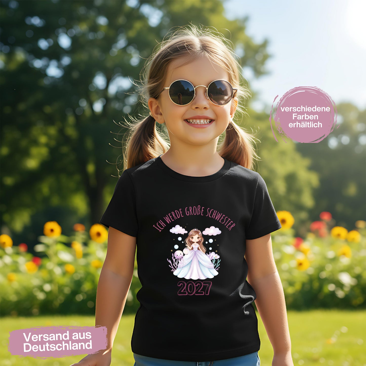 Ich werde große Schwester T-Shirt Prinzessin | Geschwister Outfit zur Babyankündigung