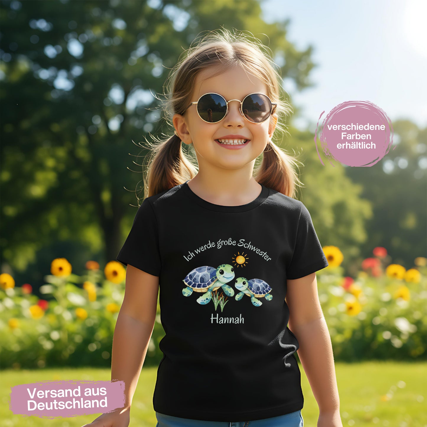 Ich werde große Schwester Shirt Schildkröte | Geschwister Outfit zur Schwangerschaftsverkündung