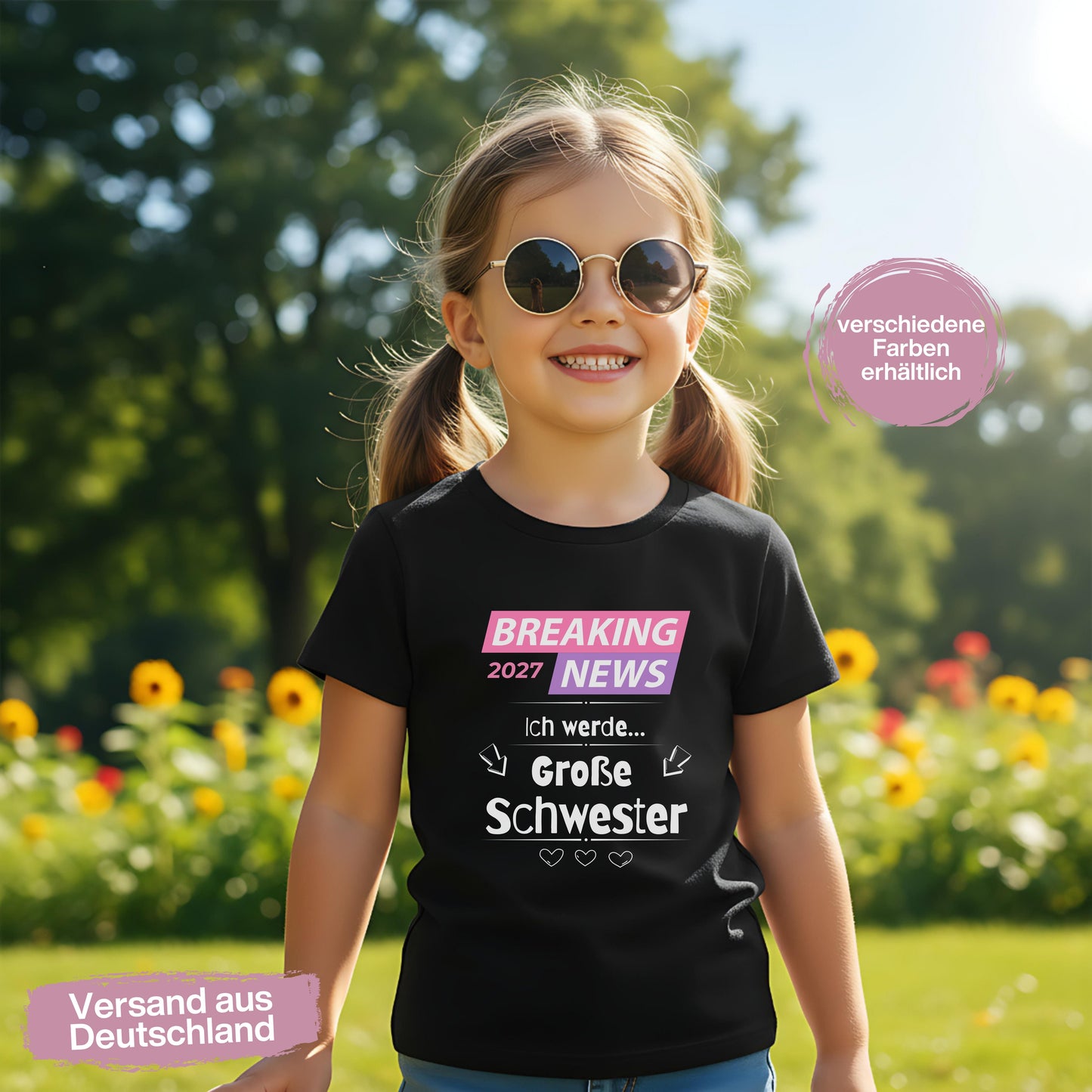 Ich werde große Schwester T-Shirt Breaking News | Geschwister Outfit zur Babyankündigung