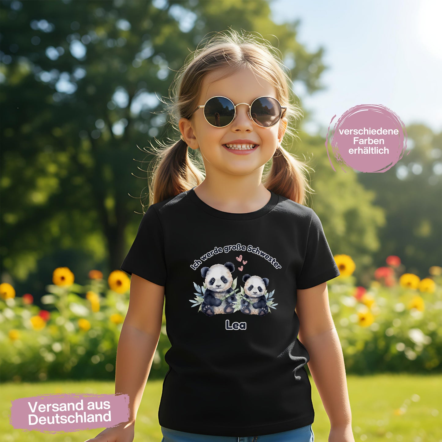 Ich werde große Schwester Shirt Panda | Geschwister Outfit zur Schwangerschaftsverkündung