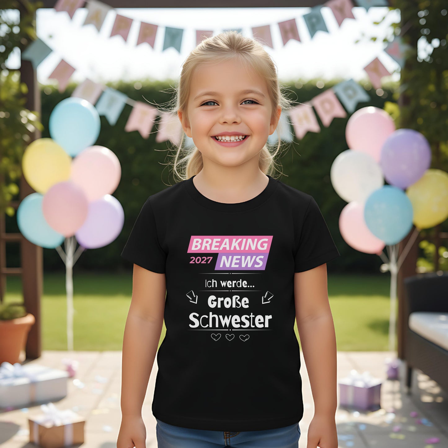 Ich werde große Schwester T-Shirt Breaking News | Geschwister Outfit zur Babyankündigung