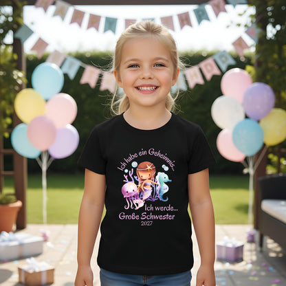 Ich werde große Schwester Shirt Meerjungfrau | Geschwister Outfit zur Schwangerschaftsverkündung
