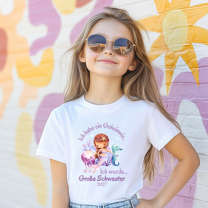 Ich werde große Schwester Shirt Meerjungfrau | Geschwister Outfit zur Schwangerschaftsverkündung