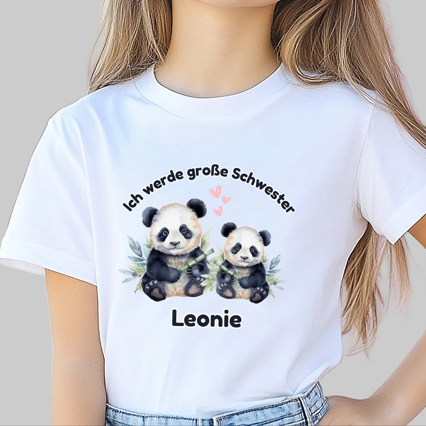 Ich werde große Schwester Shirt Panda | Geschwister Outfit zur Schwangerschaftsverkündung