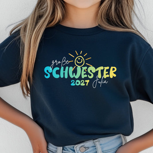 Ich werde große Schwester Shirt Sonne | Geschwister Outfit zur Schwangerschaftsverkündung