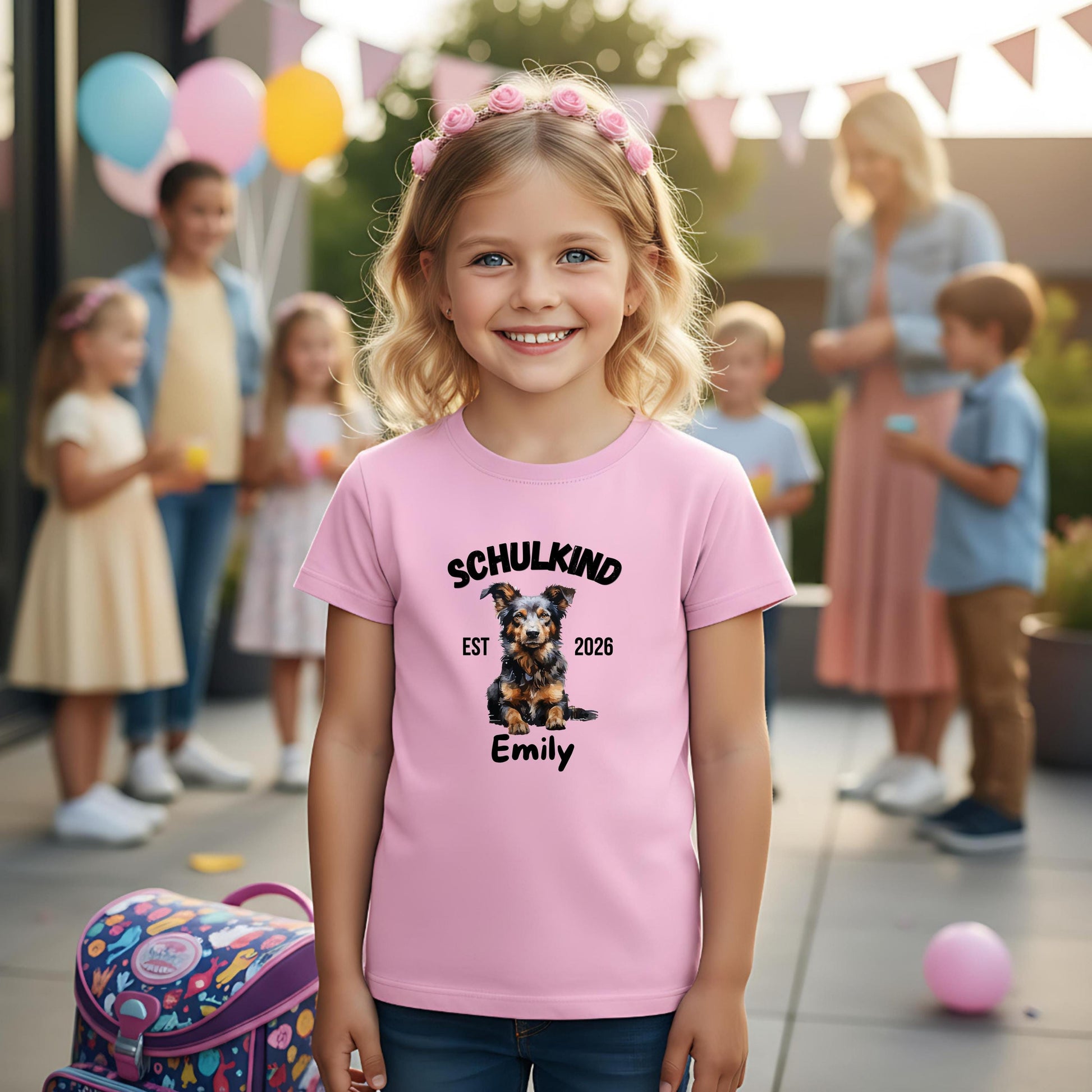 Personalisiertes Schulkind T-Shirt 2026 mit süßem Hundemotiv – perfekt als Geschenk zur Einschulung. Einschulungsshirt für Jungen und Mädchen zur Einschulungsfeier, zum ersten Schultag oder als Tschüss Kindergarten T-Shirt. Ideal als Schulanfang Geschenk, Erstklässler T-Shirt oder Shirt für Bye Bye Kindergarten. Schulkind T-Shirt mit Name oder ohne – für Einschulung 2026, Schulstart, Schultüte und Kita Abschied. T-Shirt Schulkind Hund Einschulungsshirt | T-Shirt Einschulung 2026 personalisiert