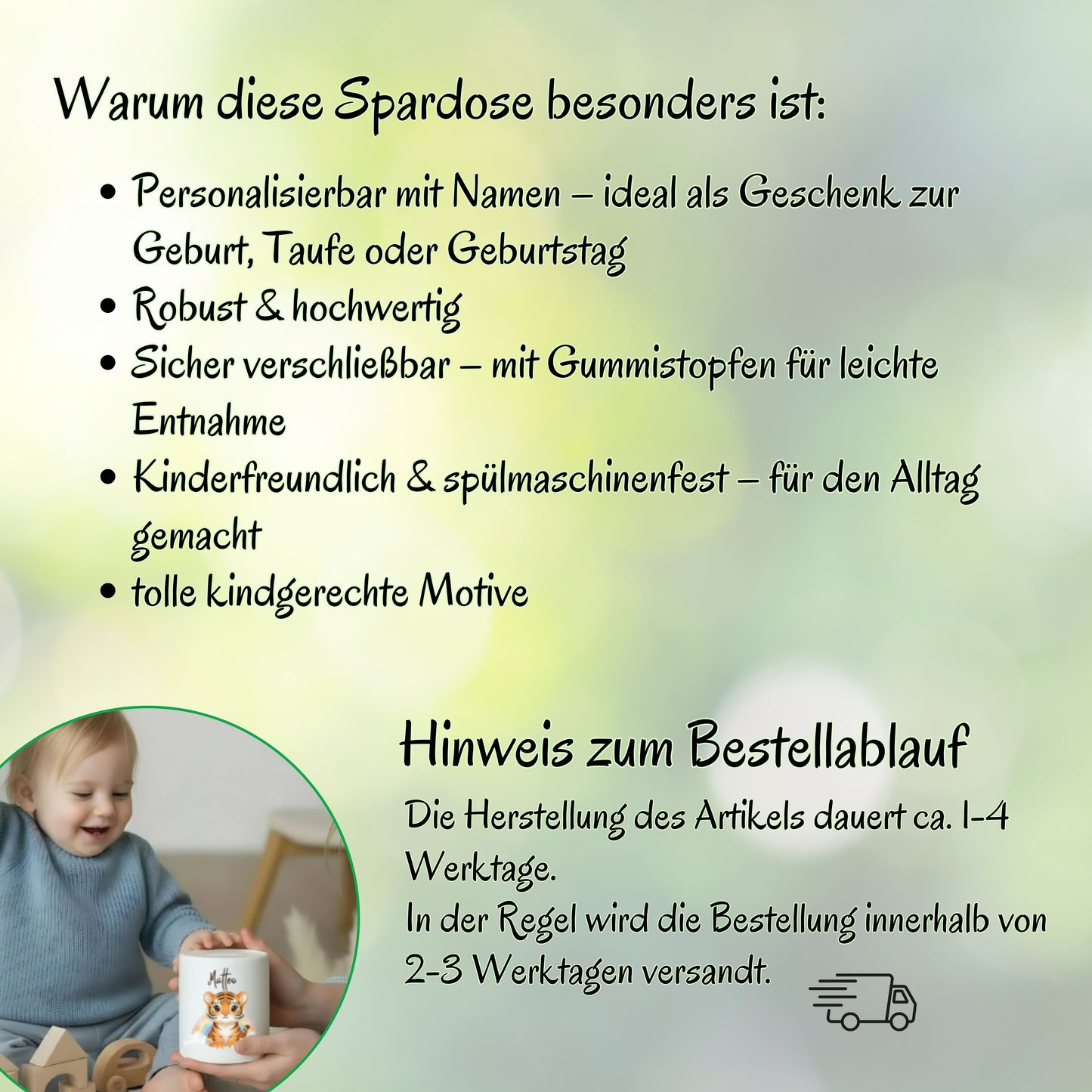 Spardose Tiere personalisiert mit Namen | Kinderspardose Löwe Giraffe Bär | Geschenk Geburt Taufe Geburtstag
