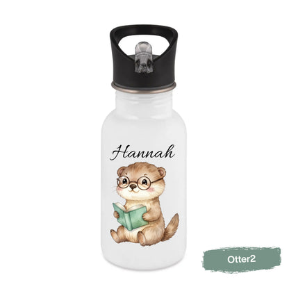 Trinkflasche Kinder personalisiert mit Namen | Otter Kinder Trinkflasche Edelstahl