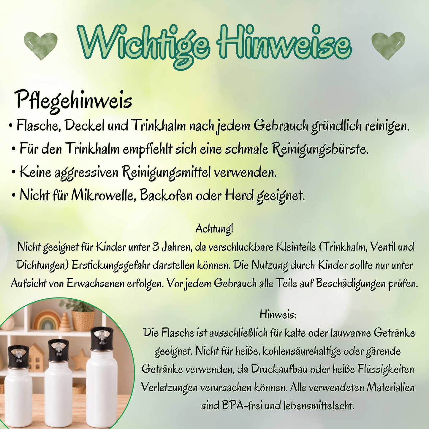 Personalisierte Trinkflasche Kinder mit Namen | Fuchs & Eichhörnchen Edelstahl Kinder Trinkflasche mit Strohhalm | Kindergarten Schule