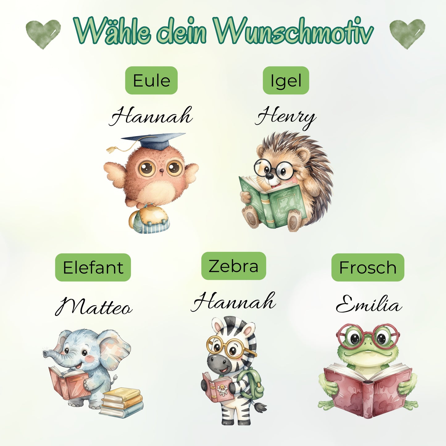 Personalisierte Trinkflasche Kinder mit Namen | Eule Igel Elefant Zebra Frosch | Edelstahl Kinder Trinkflasche mit Strohhalm | Kindergarten Schule