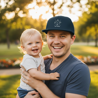 Papa Cap personalisiert PAPA EST | Snapback Cap Papa Geschenk Vatertag Geburtstag Weihnachten
