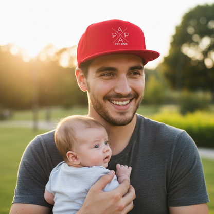 Papa Cap personalisiert PAPA EST | Snapback Cap Papa Geschenk Vatertag Geburtstag Weihnachten