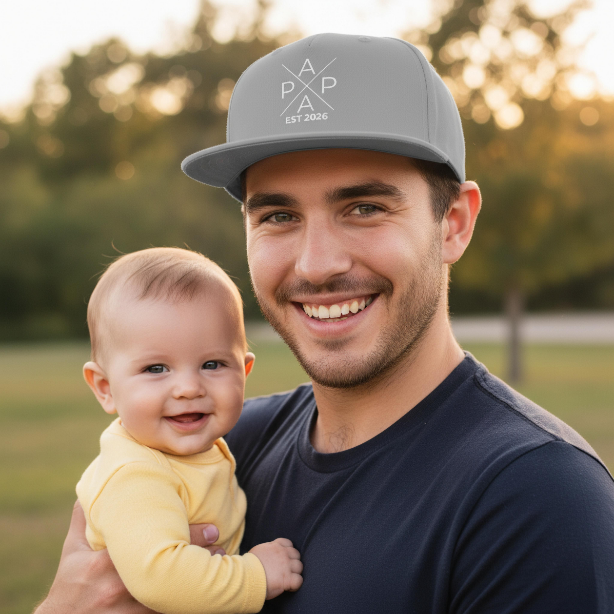 Papa Cap personalisiert PAPA EST | Snapback Cap Papa Geschenk Vatertag Geburtstag Weihnachten