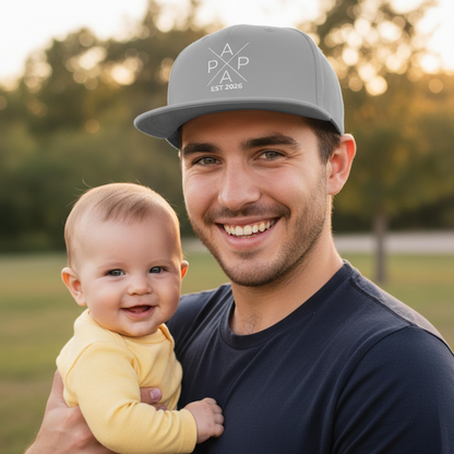 Papa Cap personalisiert PAPA EST | Snapback Cap Papa Geschenk Vatertag Geburtstag Weihnachten
