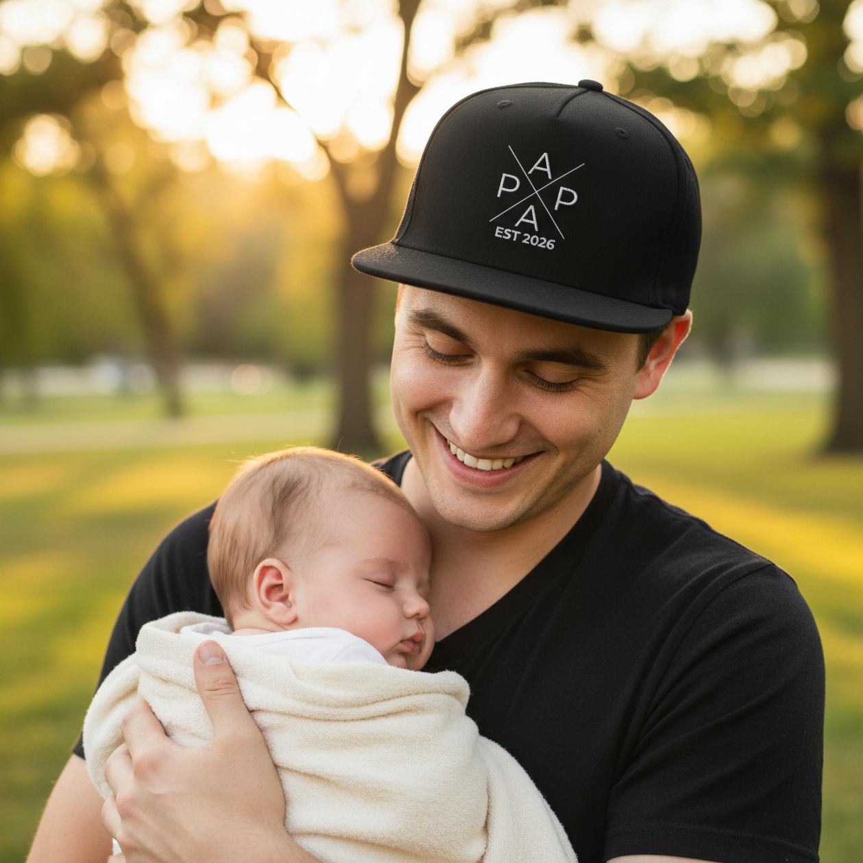 Papa Cap personalisiert PAPA EST | Snapback Cap Papa Geschenk Vatertag Geburtstag Weihnachten