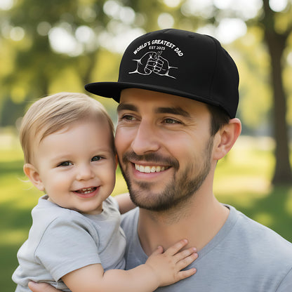 Papa Cap personalisiert World's Greatest Dad | Snapback Cap Geschenk Papa Geburtstag