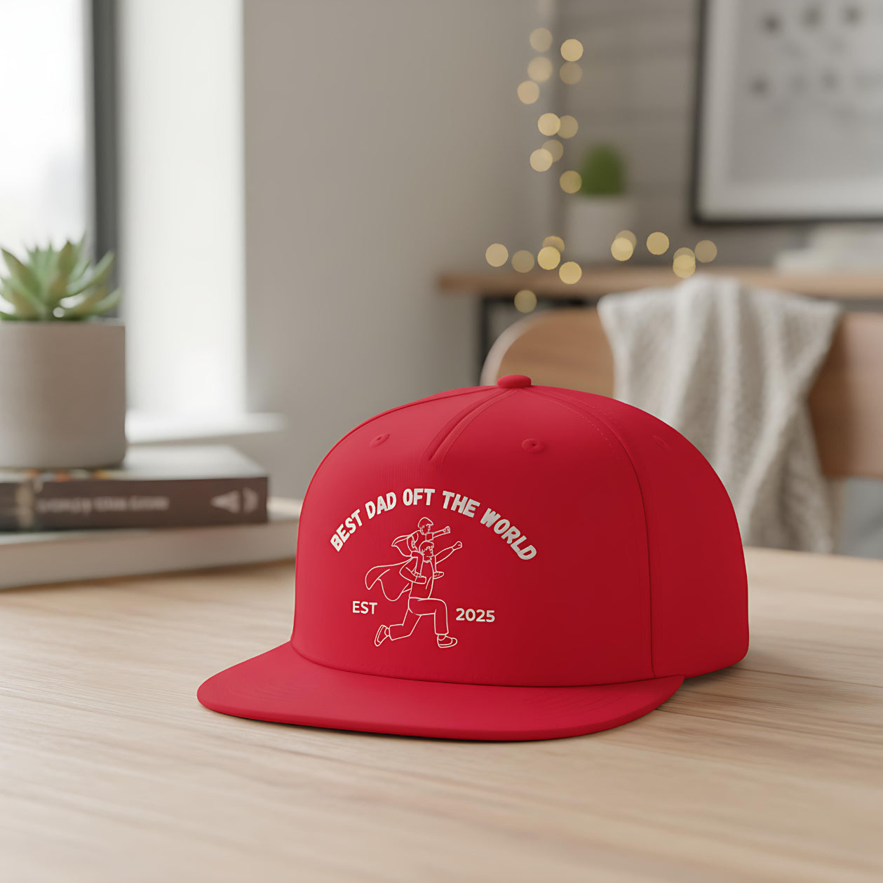 Papa Cap personalisiert Best Dad of the World | Superhelden Snapback Cap Geschenk Papa