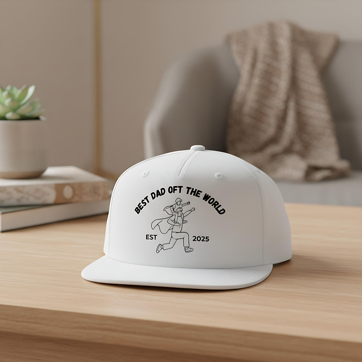 Papa Cap personalisiert Best Dad of the World | Superhelden Snapback Cap Geschenk Papa