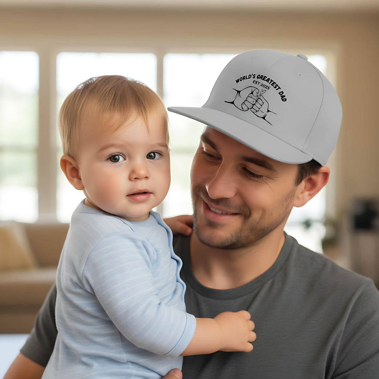 Papa Cap personalisiert World's Greatest Dad | Snapback Cap Geschenk Papa Geburtstag
