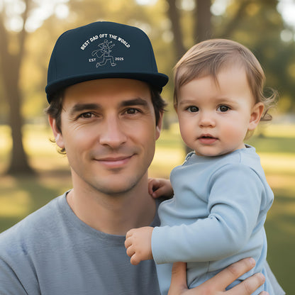 Papa Cap personalisiert Best Dad of the World | Superhelden Snapback Cap Geschenk Papa
