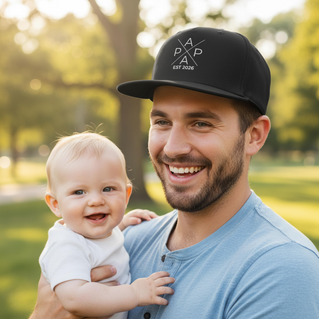 Papa Cap personalisiert PAPA EST | Snapback Cap Papa Geschenk Vatertag Geburtstag Weihnachten