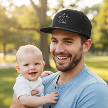 Papa Cap personalisiert PAPA EST | Snapback Cap Papa Geschenk Vatertag Geburtstag Weihnachten