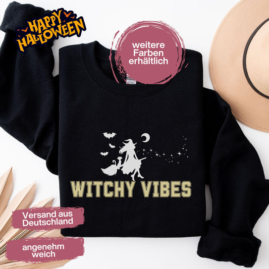 Halloween Sweater Damen Herren | Gruseliges Sweatshirt | Halloween Outfit | Spooky Pulli | Halloween Hexen Motiv | Halloween Outfit