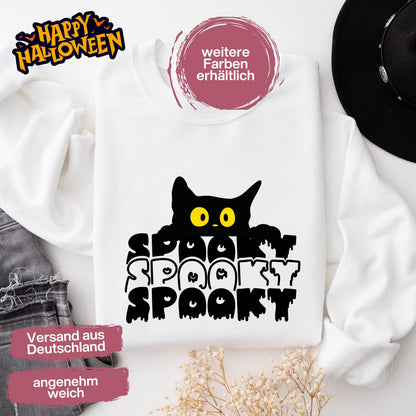 Hochwertiges Halloween Outfit für Damen und Herren – gemütlicher Halloween Pullover und Halloween Sweatshirt, ideal als Halloween Outfit Damen, Halloween Outfit Herren oder Halloween Outfit Frauen. Angesagte Halloween Sweaters und Halloween Pullis für Herbst und Party. Sweatshirts Halloween in verschiedenen Farben, auch als Kürbis Pullover Damen erhältlich. Bequemes Halloween Sweatshirt Damen und Herren – perfektes Halloween Outfit Männer. Halloween Pullover Katze Spooky Katzenliebhaber