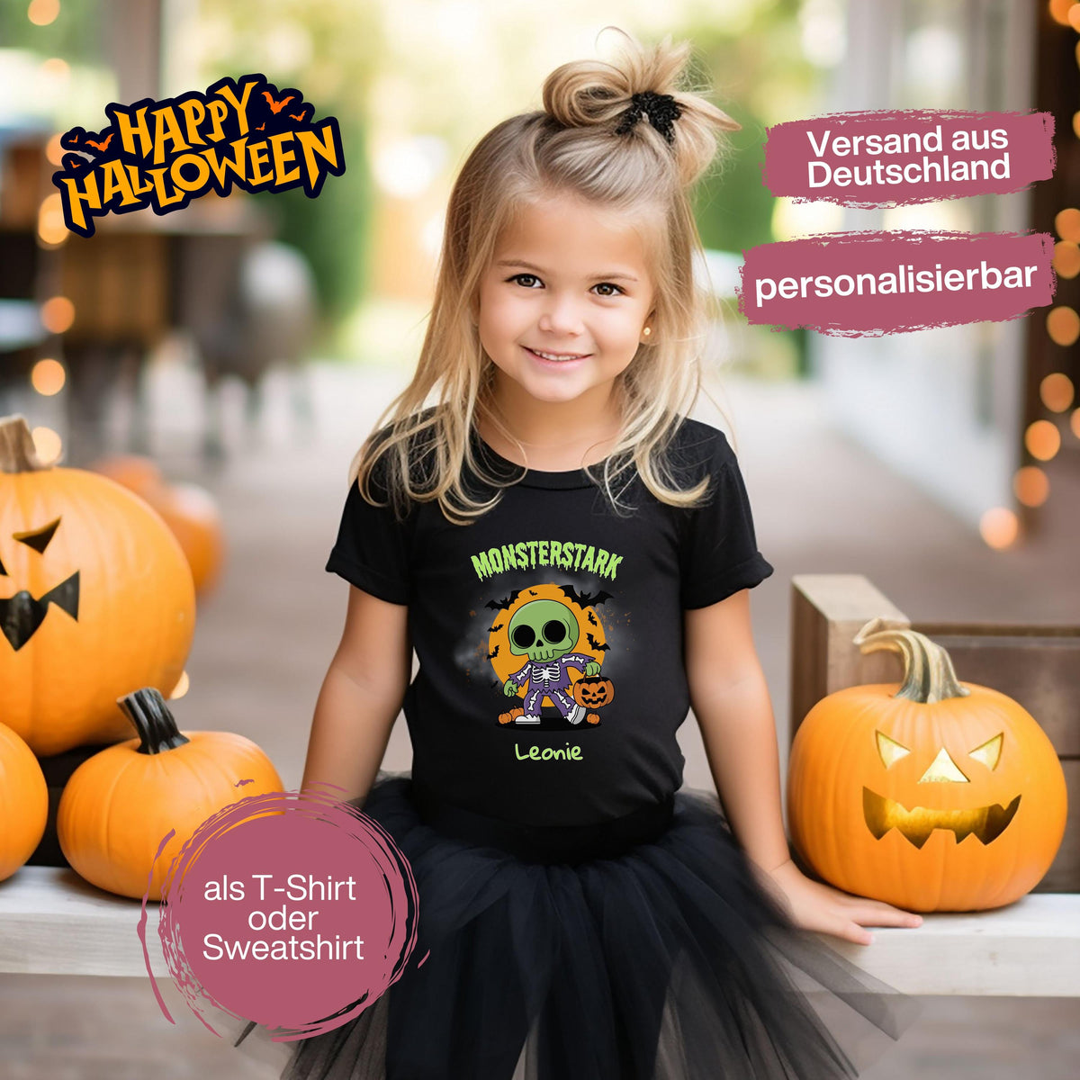 Halloween T-Shirt oder Sweatshirt für Kinder – ideal für „Süßes oder Saures“! Dein Kind ist perfekt gekleidet für Halloween mit diesem bequemen Shirt oder Pullover in Schwarz oder Weiß. Niedliches Design für Jungen & Mädchen, ideal für Halloween Partys, Kindergarten & das erste Halloween. Beliebt als „mein erstes Halloween“ Outfit oder Halloween Kleidung für Kinder. Auch als langarm Shirt für kühlere Tage geeignet. Ein Must-have für kleine Gruselfans! 🎃