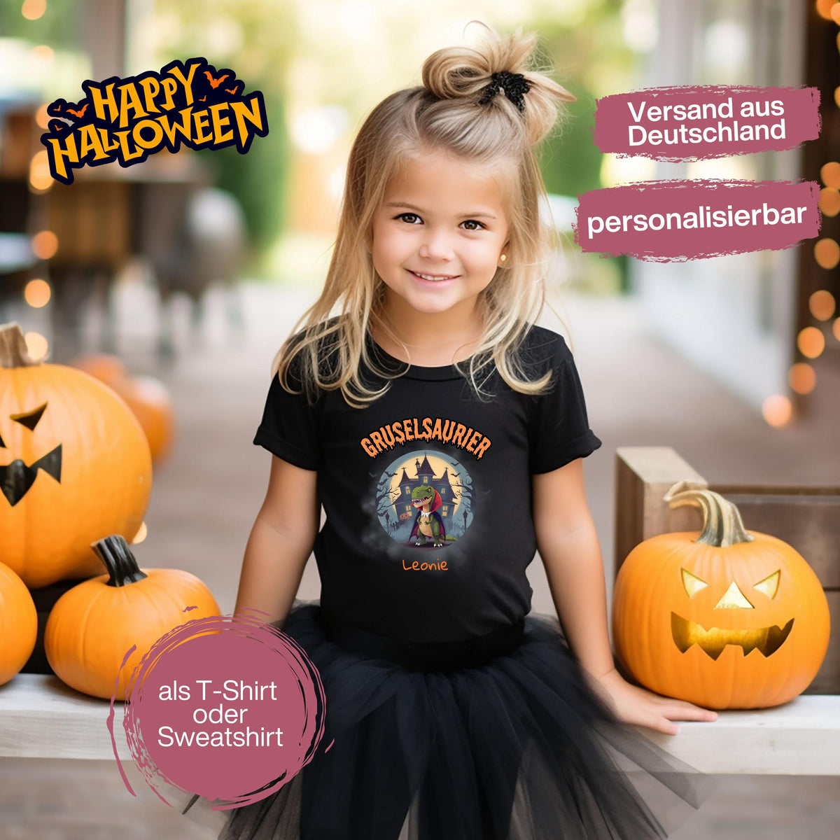 Halloween T-Shirt oder Sweatshirt für Kinder – ideal für „Süßes oder Saures“! Dein Kind ist perfekt gekleidet für Halloween mit diesem bequemen Shirt oder Pullover in Schwarz oder Weiß. Niedliches Design für Jungen & Mädchen, ideal für Halloween Partys, Kindergarten & das erste Halloween. Beliebt als „mein erstes Halloween“ Outfit oder Halloween Kleidung für Kinder. Auch als langarm Shirt für kühlere Tage geeignet. Ein Must-have für kleine Gruselfans! 🎃
