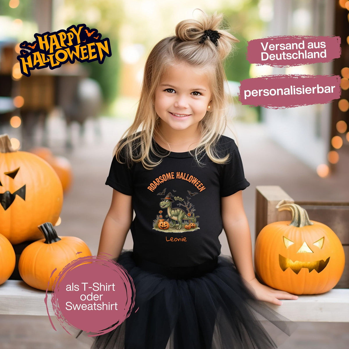 Halloween T-Shirt oder Sweatshirt für Kinder – ideal für „Süßes oder Saures“! Dein Kind ist perfekt gekleidet für Halloween mit diesem bequemen Shirt oder Pullover in Schwarz oder Weiß. Niedliches Design für Jungen & Mädchen, ideal für Halloween Partys, Kindergarten & das erste Halloween. Beliebt als „mein erstes Halloween“ Outfit oder Halloween Kleidung für Kinder. Auch als langarm Shirt für kühlere Tage geeignet. Ein Must-have für kleine Gruselfans! 🎃