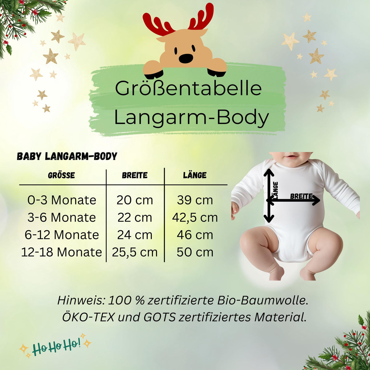 Ein Body, zwei Herzen – der Langarm-Babybody „Unser erstes Weihnachten Zwillinge“ ist ein festliches Weihnachtsoutfit für Babys. Gefertigt aus 100 % Bio-Baumwolle, personalisierbar mit Namen, nachhaltig und hautfreundlich. Perfekt für Familienfotos, als Geschenkidee oder als Andenken an das erste gemeinsame Weihnachtsfest. Dieser Weihnachtsbody Zwillinge personalisiert vereint Stil, Liebe und Nachhaltigkeit – das ideale Geschenk Weihnachten Baby.