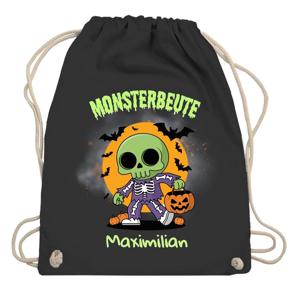 Halloween Tasche Kinder – personalisierter Turnbeutel für Süßes oder Saures. Perfekt als Halloween Stoffbeutel, Jutebeutel oder Sammelbeutel zum Trick or Treat. Nachhaltige Alternative zur Plastiktüte, robust, langlebig und wiederverwendbar. Ideal für Kinder zum Sammeln von Süßigkeiten, als Halloween Goodie Bag oder Partytasche. Personalisierbar mit Namen, dadurch einzigartig. Praktische Halloween Süßigkeiten Tasche für Kinderkostüm, Schule, Party und Süßigkeitenjagd.