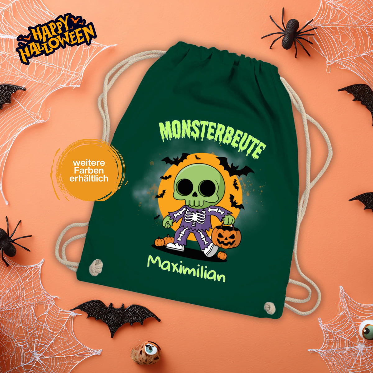 Halloween Tasche Kinder – personalisierter Turnbeutel für Süßes oder Saures. Perfekt als Halloween Stoffbeutel, Jutebeutel oder Sammelbeutel zum Trick or Treat. Nachhaltige Alternative zur Plastiktüte, robust, langlebig und wiederverwendbar. Ideal für Kinder zum Sammeln von Süßigkeiten, als Halloween Goodie Bag oder Partytasche. Personalisierbar mit Namen, dadurch einzigartig. Praktische Halloween Süßigkeiten Tasche für Kinderkostüm, Schule, Party und Süßigkeitenjagd.