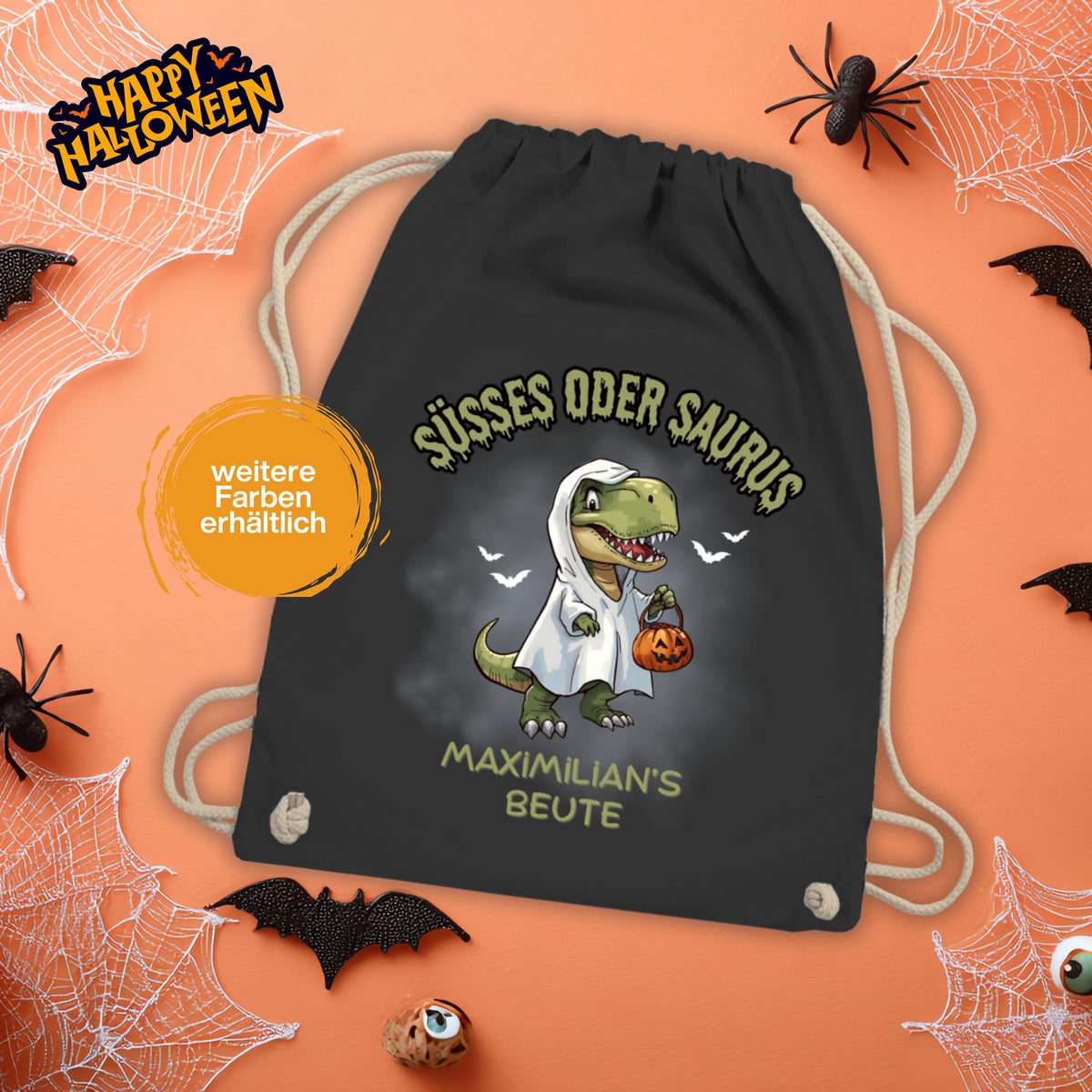 Halloween Tasche Kinder – personalisierter Turnbeutel für Süßes oder Saures. Perfekt als Halloween Stoffbeutel, Jutebeutel oder Sammelbeutel zum Trick or Treat. Nachhaltige Alternative zur Plastiktüte, robust, langlebig und wiederverwendbar. Ideal für Kinder zum Sammeln von Süßigkeiten, als Halloween Goodie Bag oder Partytasche. Personalisierbar mit Namen, dadurch einzigartig. Praktische Halloween Süßigkeiten Tasche für Kinderkostüm, Schule, Party und Süßigkeitenjagd.