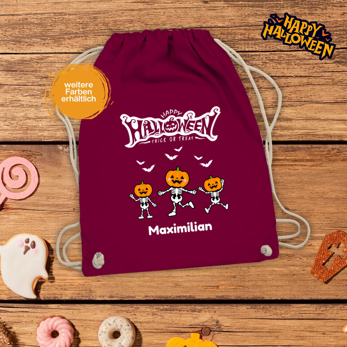 Halloween Tasche Kinder – personalisierter Turnbeutel für Süßes oder Saures. Perfekt als Halloween Stoffbeutel, Jutebeutel oder Sammelbeutel zum Trick or Treat. Nachhaltige Alternative zur Plastiktüte, robust, langlebig und wiederverwendbar. Ideal für Kinder zum Sammeln von Süßigkeiten, als Halloween Goodie Bag oder Partytasche. Personalisierbar mit Namen, dadurch einzigartig. Praktische Halloween Süßigkeiten Tasche für Kinderkostüm, Schule, Party und Süßigkeitenjagd.