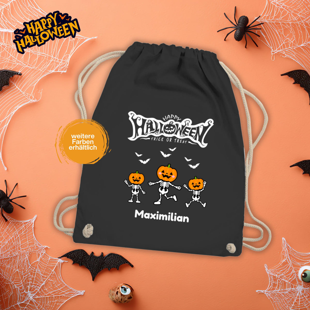 Halloween Tasche Kinder – personalisierter Turnbeutel für Süßes oder Saures. Perfekt als Halloween Stoffbeutel, Jutebeutel oder Sammelbeutel zum Trick or Treat. Nachhaltige Alternative zur Plastiktüte, robust, langlebig und wiederverwendbar. Ideal für Kinder zum Sammeln von Süßigkeiten, als Halloween Goodie Bag oder Partytasche. Personalisierbar mit Namen, dadurch einzigartig. Praktische Halloween Süßigkeiten Tasche für Kinderkostüm, Schule, Party und Süßigkeitenjagd.
