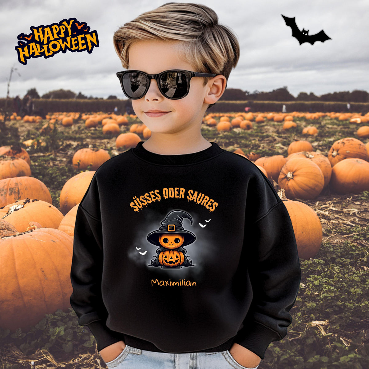 Halloween T-Shirt oder Sweatshirt für Kinder – perfekt für „Süßes oder Saures“! Mit diesem Shirt oder Pullover in Schwarz oder Weiß ist dein Kind ideal für Halloween gekleidet. Das niedliche Design eignet sich für Jungen & Mädchen, ob für Halloween-Partys, im Kindergarten oder als besonderes „Mein erstes Halloween“ Outfit. Ideal auch als Langarm Shirt für kühlere Herbsttage. Diese Halloween Kleidung für Kinder ist ein echtes Must-have für kleine Gruselfans und sorgt für schaurig-schöne Momente!