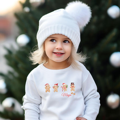 Personalisiertes Weihnachtsoutfit für Familien mit süßem Lebkuchen-Motiv – als Weihnachtspullover, T-Shirt oder Body für Kinder, Babys und Eltern. Ideal als Partnerlook zu Weihnachten, für Familienfotos, Geschwister-Outfits oder als Geschenkidee. Liebevoll gestaltetes Weihnachtsdesign mit Lebkuchenmännchen, perfekt für festliche Momente, Heiligabend oder Feiertage. Ein kuscheliges Highlight für alle die Weihnachten gemeinsam und mit Herz feiern Weihnachtspullover Familie Lebkuchen Familienoutfit