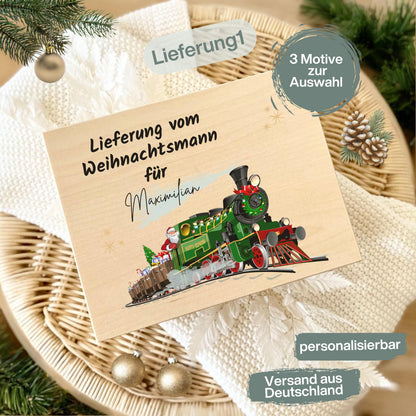 Lieferung vom Weihnachtsmann – Weihnachtskiste Holz personalisiert mit Namen, ideal als Geschenkverpackung Weihnachten oder Adventskiste. Diese dekorative Holzkiste sorgt für leuchtende Augen bei Groß und Klein. Nachhaltig, langlebig und liebevoll gestaltet – perfekt für Weihnachtsgeschenke, Wichtelüberraschungen oder persönliche Botschaften vom Weihnachtsmann. Edles Design mit Gravur und rustikalem Charme, passend zu jeder Weihnachtsdekoration. Adventskiste Geschenkbox Weihnachten Adventskiste