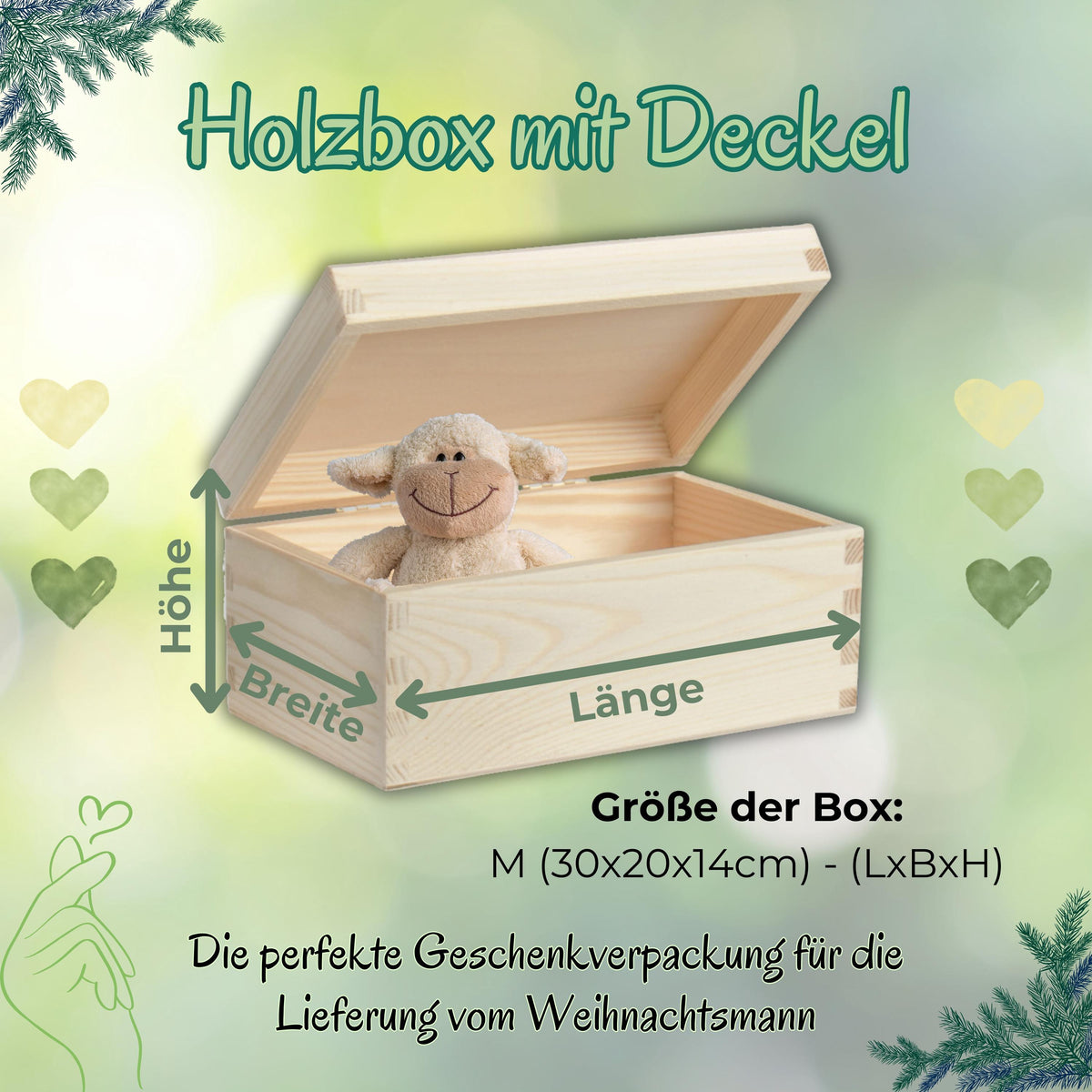 Weihnachtspost vom Nordpol – personalisierte Holzkiste mit Namen als originelle Geschenkbox Weihnachten. Diese Holz Adventskiste bietet Platz für Geschenke, Süßigkeiten oder kleine Überraschungen. Ein besonderes Weihnachtsgeschenk für Kinder oder Erwachsene, liebevoll graviert und nachhaltig gefertigt. Perfekt für alle, die eine hochwertige Weihnachtsbox aus Holz mit Namen suchen, um ihre Geschenke kreativ und festlich zu präsentieren. Weihnachtsbox Geschenkbox Adventskiste ohne Inhalt