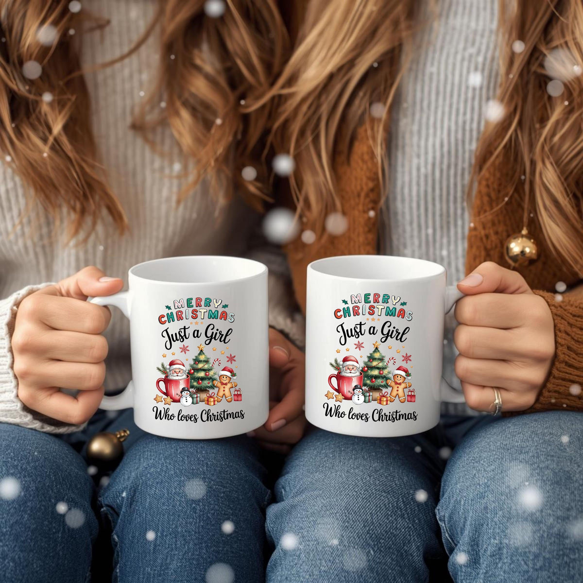Weihnachtstasse mit Spruch „Just a Girl Who Loves Christmas“ als ideales Geschenk für Frauen, die Weihnachten lieben. Die Keramiktasse zeigt ein buntes Motiv mit Santa Claus, Tannenbaum, Geschenken, Zuckerstange und Lebkuchenmann. Perfekt als Wichtelgeschenk, Weihnachtsgeschenk für Freundin, Schwester oder Kollegin. Tasse Weihnachten Frau, Geschenkidee Weihnachten Frau, weihnachtliche Kaffeetasse für Weihnachtsfans. Spülmaschinenfest & mikrowellengeeignet – ideal für alle Christmas Girls.