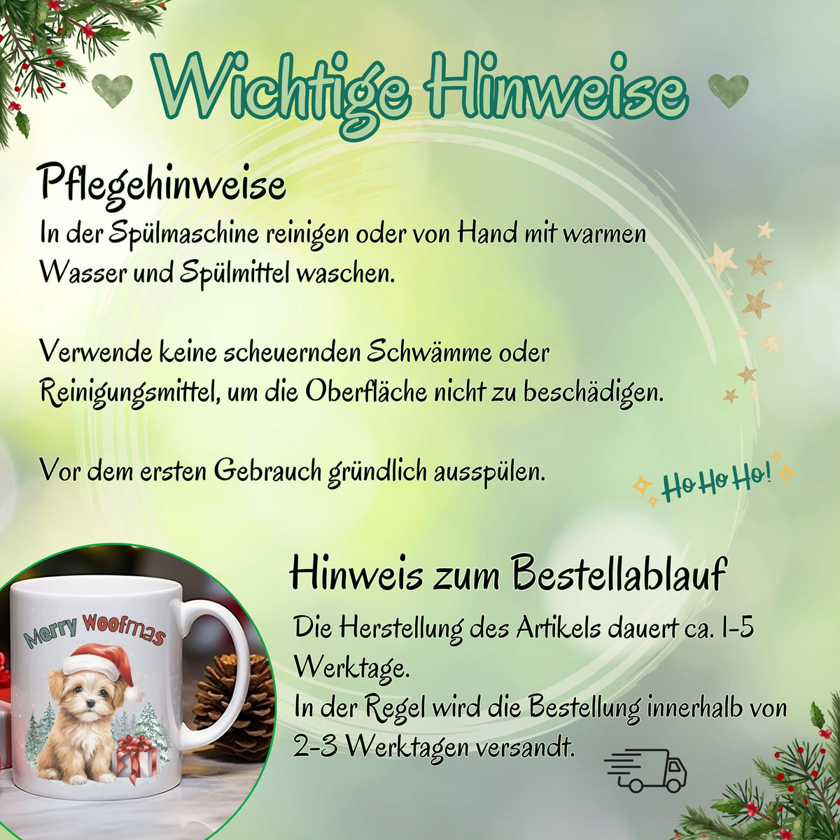 Lustige Weihnachtstasse mit Hund und Spruch „Merry Woofmas“ – perfekte Geschenkidee für Hundefreunde, Hundeeltern oder Tierliebhaber zu Weihnachten. Hochwertiger Keramikbecher mit süßem Hundemotiv und Weihnachtsmütze – ideal als Wintertasse für Kaffee, Tee oder Kakao. Tasse als liebevolles Weihnachtsgeschenk für Kollegin, Freundin, Familie oder als Wichtelgeschenk. Spülmaschinenfest und nachhaltig in Deutschland bedruckt – ideal für Hundebesitzer:innen mit Humor. Tasse Hundliebhaber Hundefans