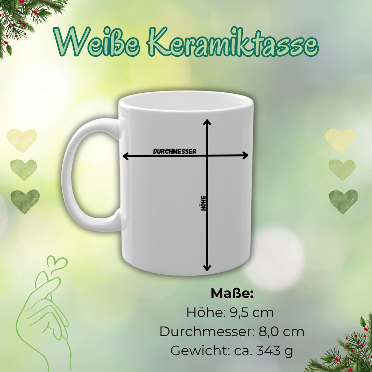 Personalisierte Weihnachtstasse mit Weihnachtsdorf-Motiv, dekoriert mit verschneiten Häusern, Tannenbäumen, rotem Auto und dem Schriftzug „Merry Christmas“. Unten lässt sich der Name individuell einfügen. Die festliche Keramiktasse ist ideal als Weihnachtsgeschenk für Familie, Freunde oder Kolleg:innen. Perfekt geeignet als Wichtelgeschenk, Geschenkidee für die Adventszeit oder als liebevoll gestalteter Winterbecher mit Namenspersonalisierung, für festliche Momente mit Herz und Stil.