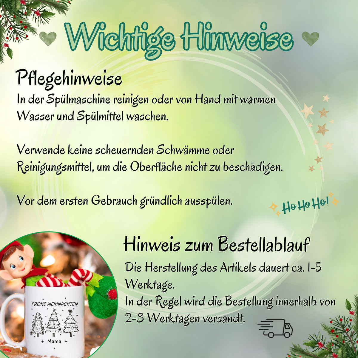 Weiße Keramiktasse mit festlichem Weihnachtsdesign, bestehend aus drei Tannenbäumen in Schwarz-Weiß. Darüber steht der Schriftzug „Frohe Weihnachten“ in Großbuchstaben, darunter ein personalisierter Name. Die minimalistische Gestaltung macht die Tasse zu einem tollen Begleiter durch die Adventszeit. Ideal als personalisierbares Weihnachtsgeschenk für Partner, Kinder, Freunde oder Familie. Perfekt als Nikolausgeschenk, für den Adventskalender oder als liebevolle Wichtelidee mit persönlicher Note.