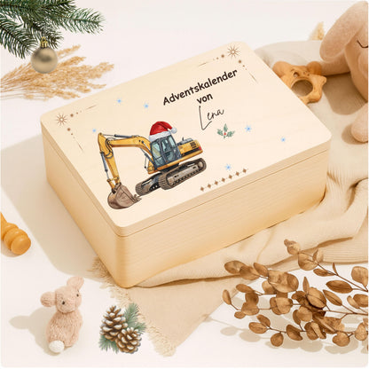 Personalisierte Adventskiste Holz mit Namen – edler Adventskalender ohne Inhalt zum Selbstbefüllen. Diese hochwertige Holzkiste Weihnachten ist robust, wiederverwendbar und dekorativ. Perfekt als DIY-Adventskalender Holz für Kinder, Eltern oder Partner. Mit Platz für 24 Geschenke und nachhaltiger Fertigung ist sie eine zeitlose Alternative zu klassischen Adventskalendern. Adventskiste Holz personalisiert – einzigartig, langlebig und liebevoll gestaltet. Geschenkbox Holz Weihnachten Advent