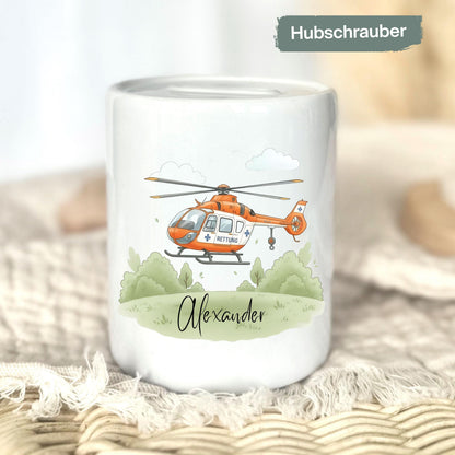 Spardose Fahrzeuge personalisiert mit Namen | Kinderspardose Junge | Geschenk Geburt