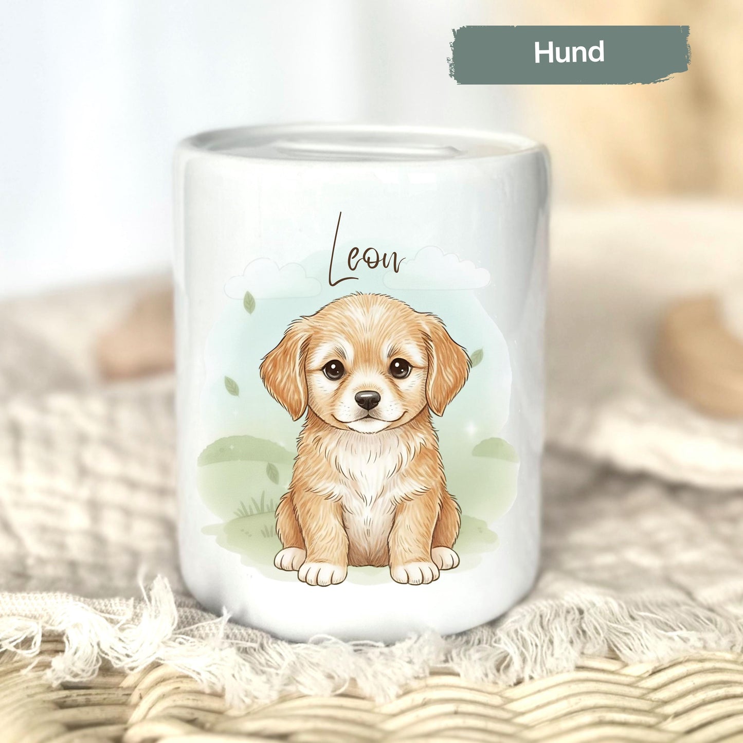 Spardose Tiere personalisiert mit Namen | Kinderspardose Bauernhof | Geschenk Geburt Taufe Geburtstag Weihnachten