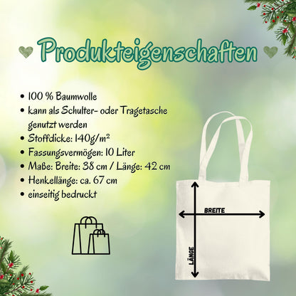 Weihnachtliche Stofftasche mit Rentier-Motiv „Rentier Akademie – Rudolph’s Elite-Team“ im Vintage-Stil. Ideale Baumwolltasche für Weihnachten, Einkäufe, Geschenke oder als nachhaltiger Jutebeutel. Perfekt als Geschenkidee oder als wiederverwendbare Geschenktasche mit Weihnachtsdesign. Waschbar, langlebig, mit langen Henkeln – als Weihnachtsgeschenktasche, Stoffbeutel oder Einkaufstasche nutzbar. Ideal für Damen, Herren oder Kinder zur Weihnachtszeit. Farben: Natur, Blau, Schwarz.